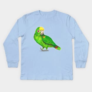 Panama amazon parrot Kids Long Sleeve T-Shirt